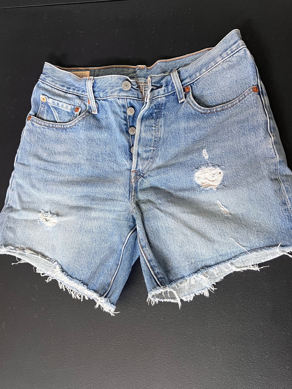 Levi’s Distressed Women's Denim Shorts - Light Blue
